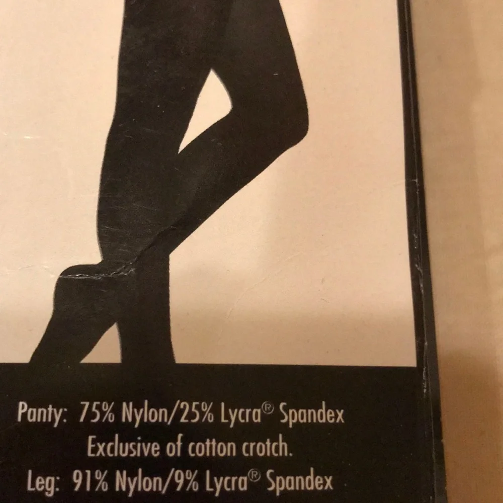 New in package 2 prs Jockey full length black hosiery 1 opaque 1 sheer stocking